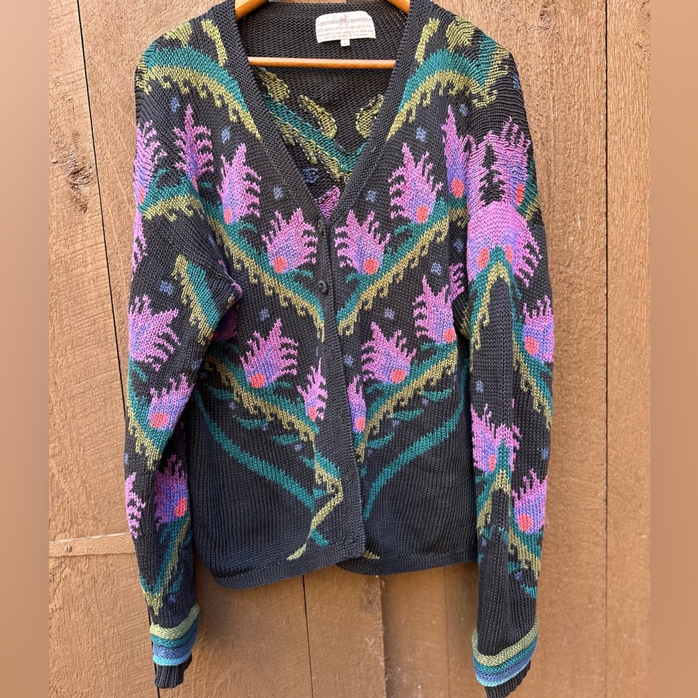 Gorgeous 100% Pima Cotton Cardigan Made in Peru Women’s Large